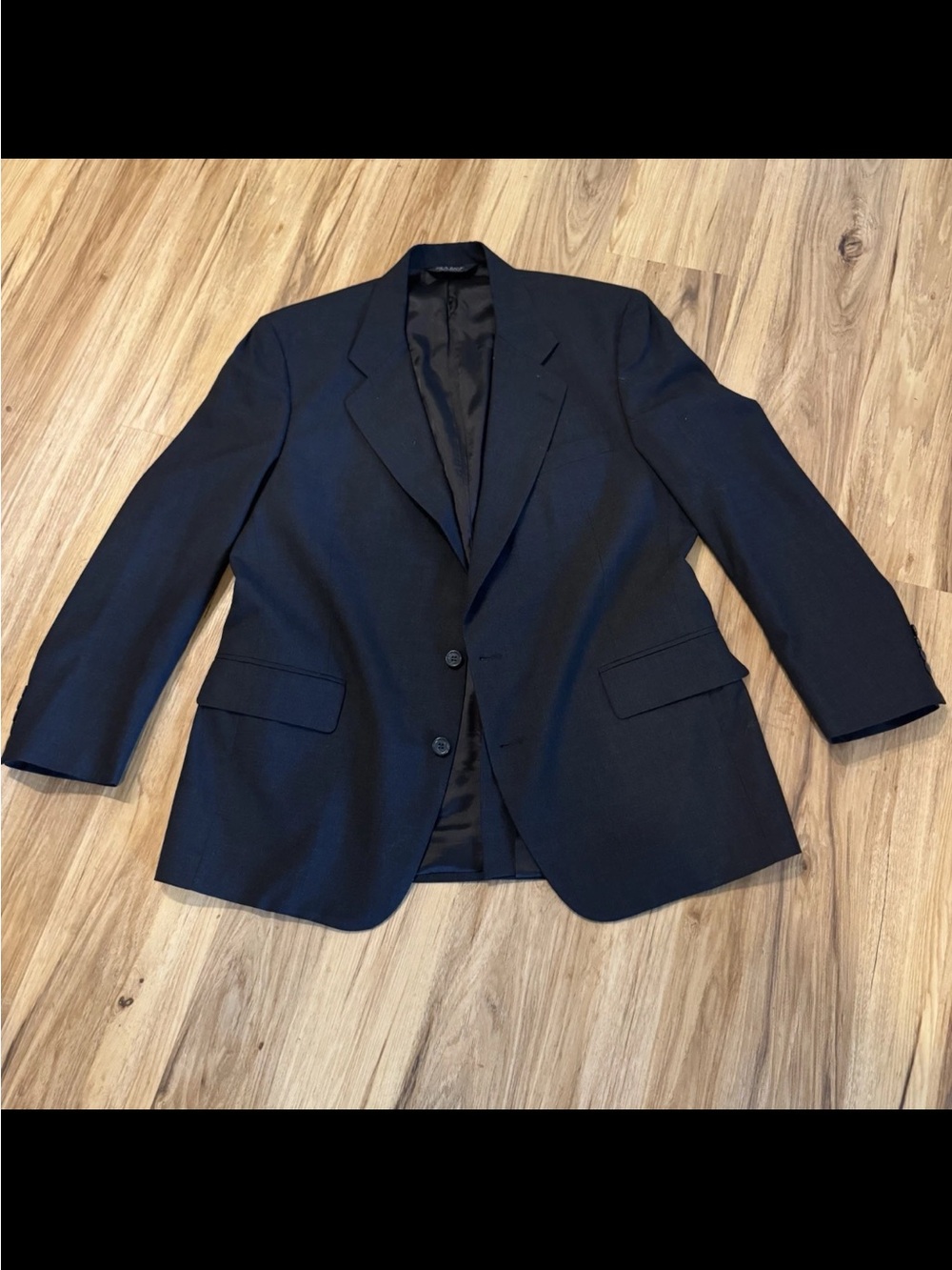 Jos A Bank Blazer Jacket Mens 48R Navy/Black Coat Wool Formal Business Express